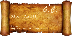 Odler Cirill névjegykártya